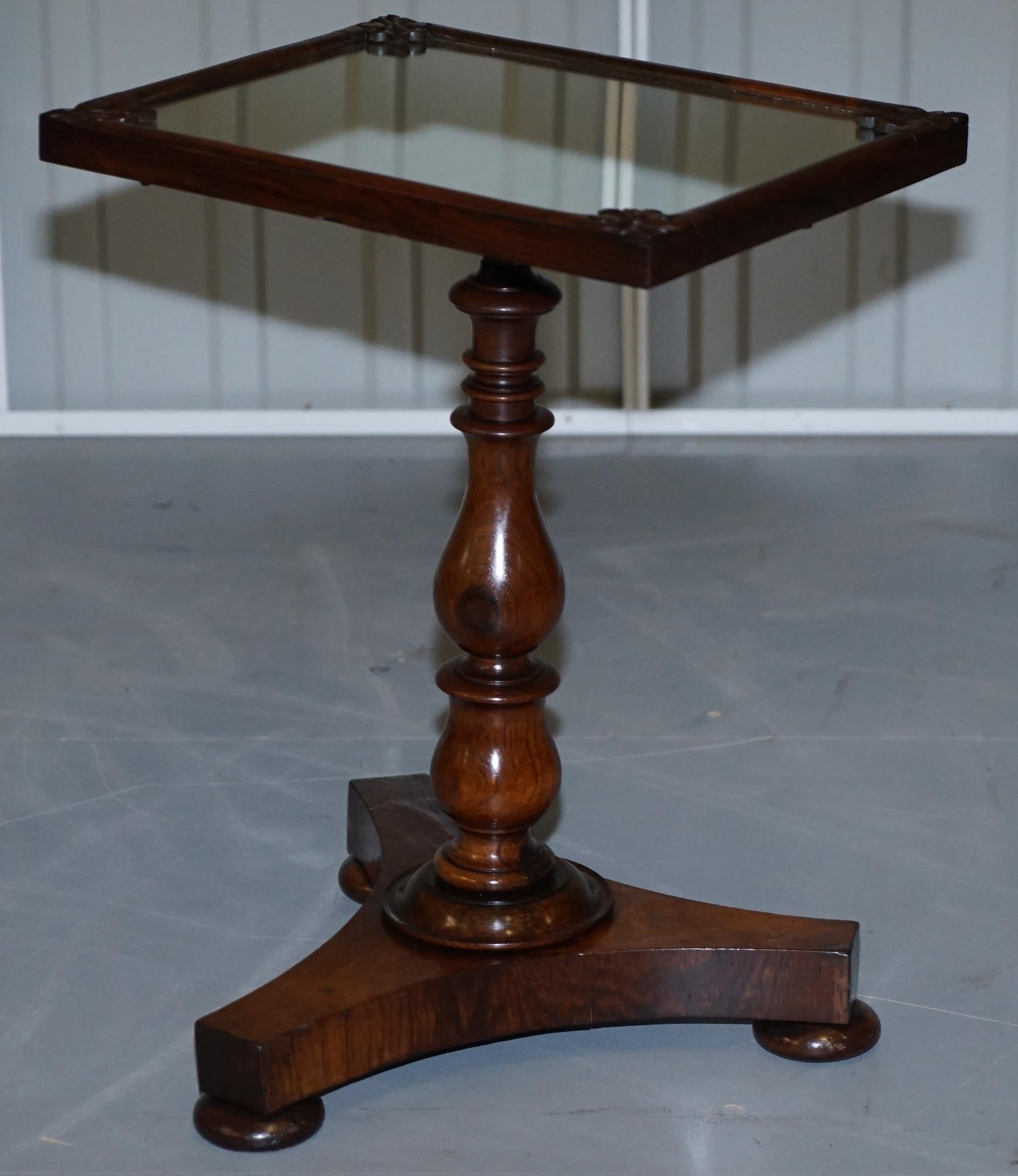 Pair of Stunning Original 1830 William IV Hardwood Mirrored Top Side Lamp Tables For Sale 9