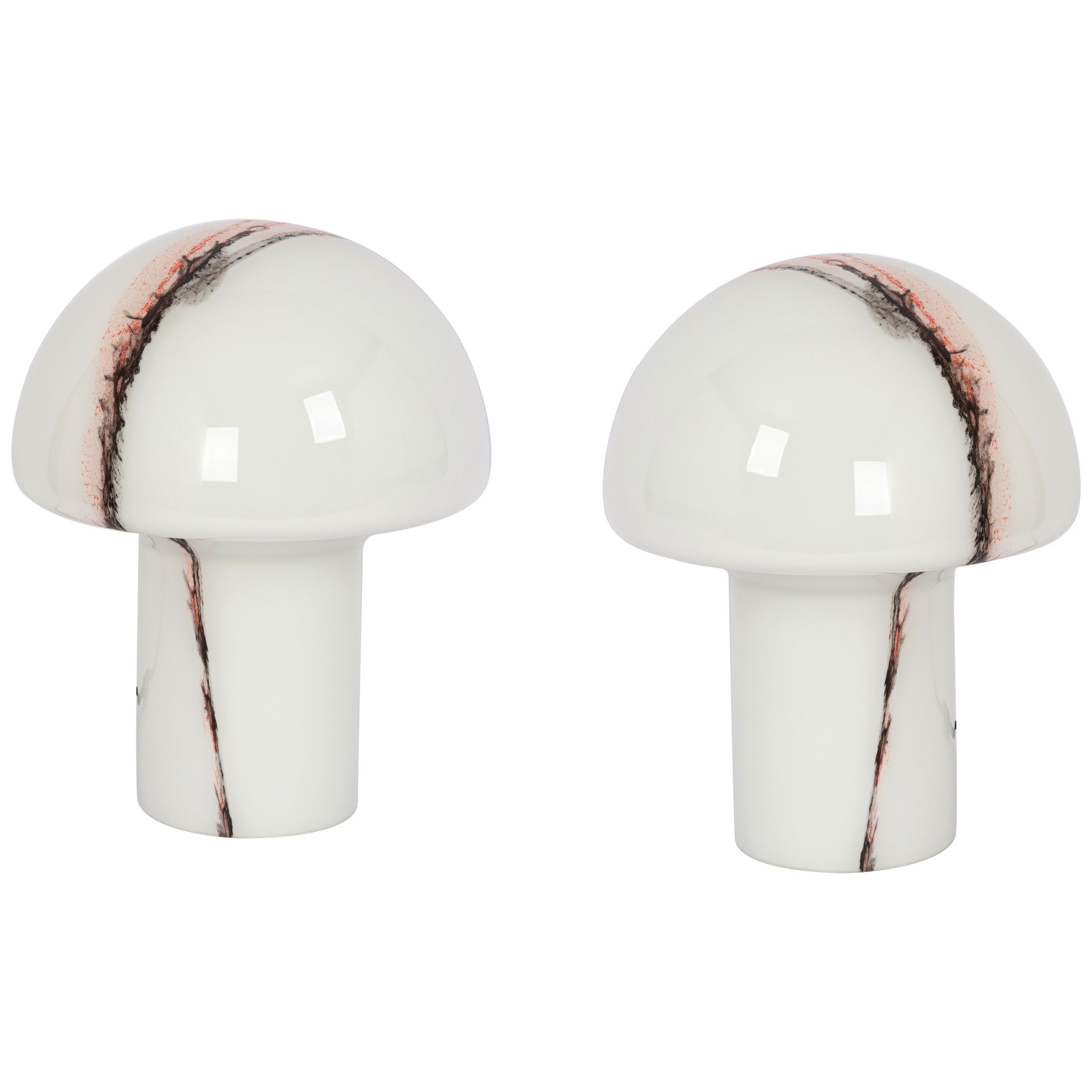 Pair of Stunning Petite Glass Table Lamps by Peil & Putzler, Germany, 1970s