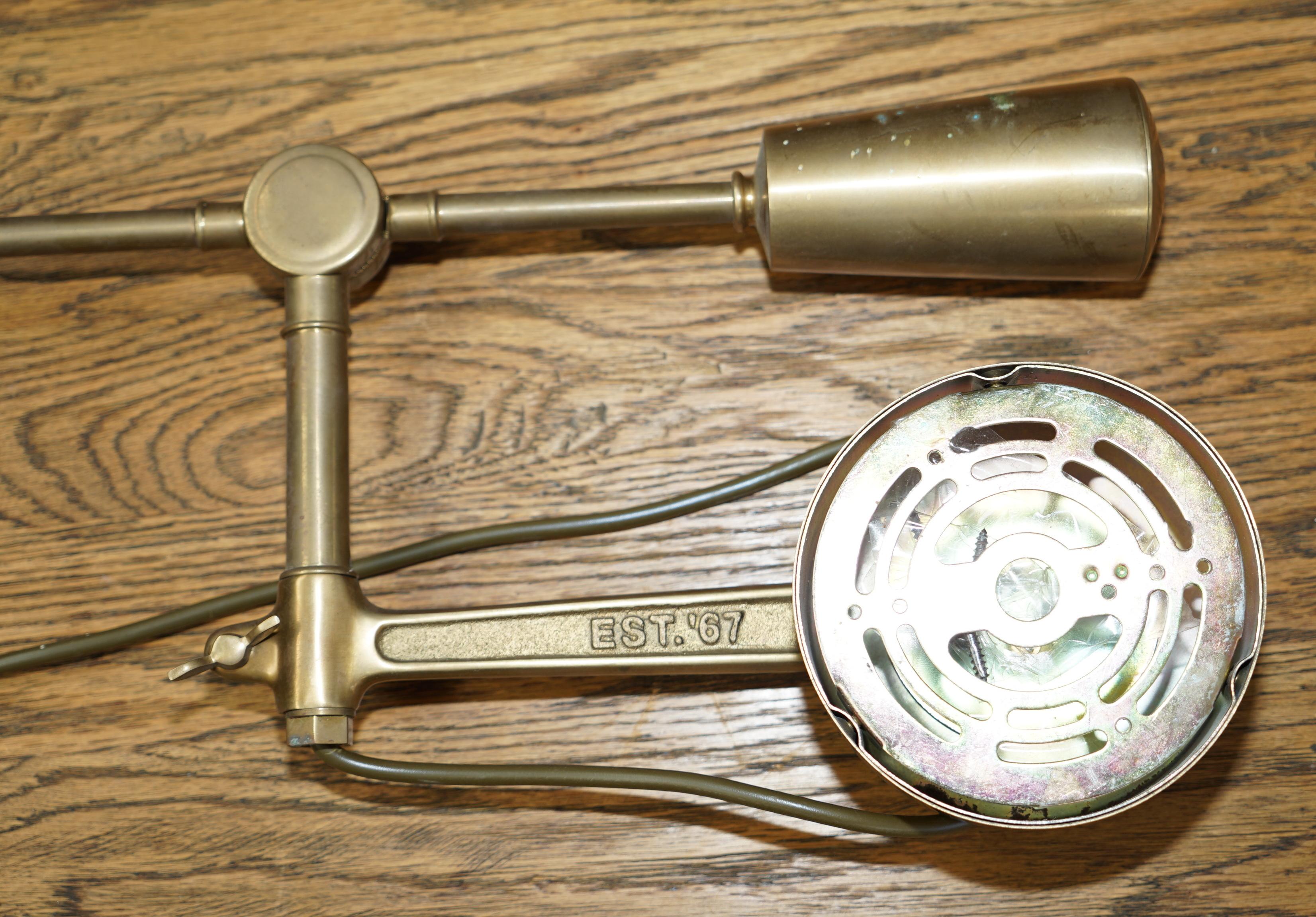 Pair of Stunning Ralph Lauren Boom Arm Brass Wall Adjustable Lamps 9