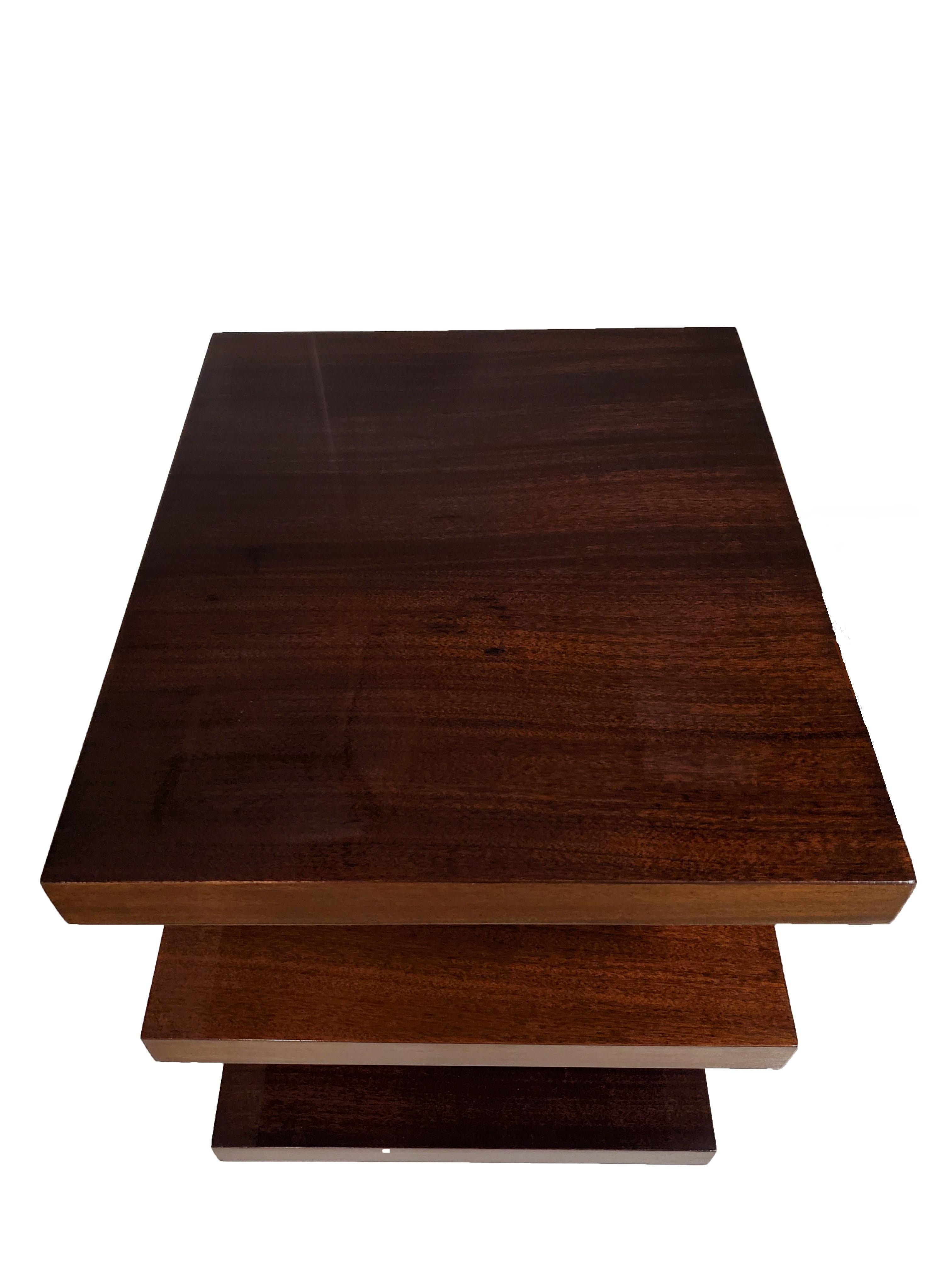 Pair of Stunning Rectangular, Three Tiered Mahogany End/ Side Tables 3