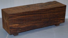 Pair of Stunning Solid Cedar Drift Wood Carved Bench Seats Natural Timber Rare