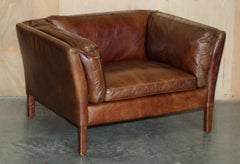 PAiR OF STUNNING SUPER COMFORTABLE LARGE HALO GROUCHO CUSHION ARMED ARMCHAIRS