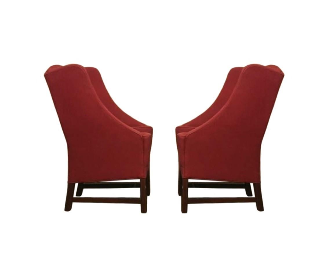 XIXe siècle Paire de fauteuils Porter's Wingback stylisés en vente