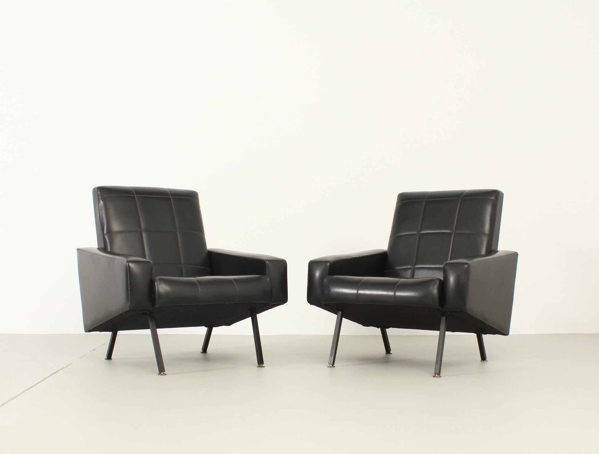 Pair of Stylish Armchairs by Meurop, Belgium, 1950's In Good Condition In Barcelona, ES