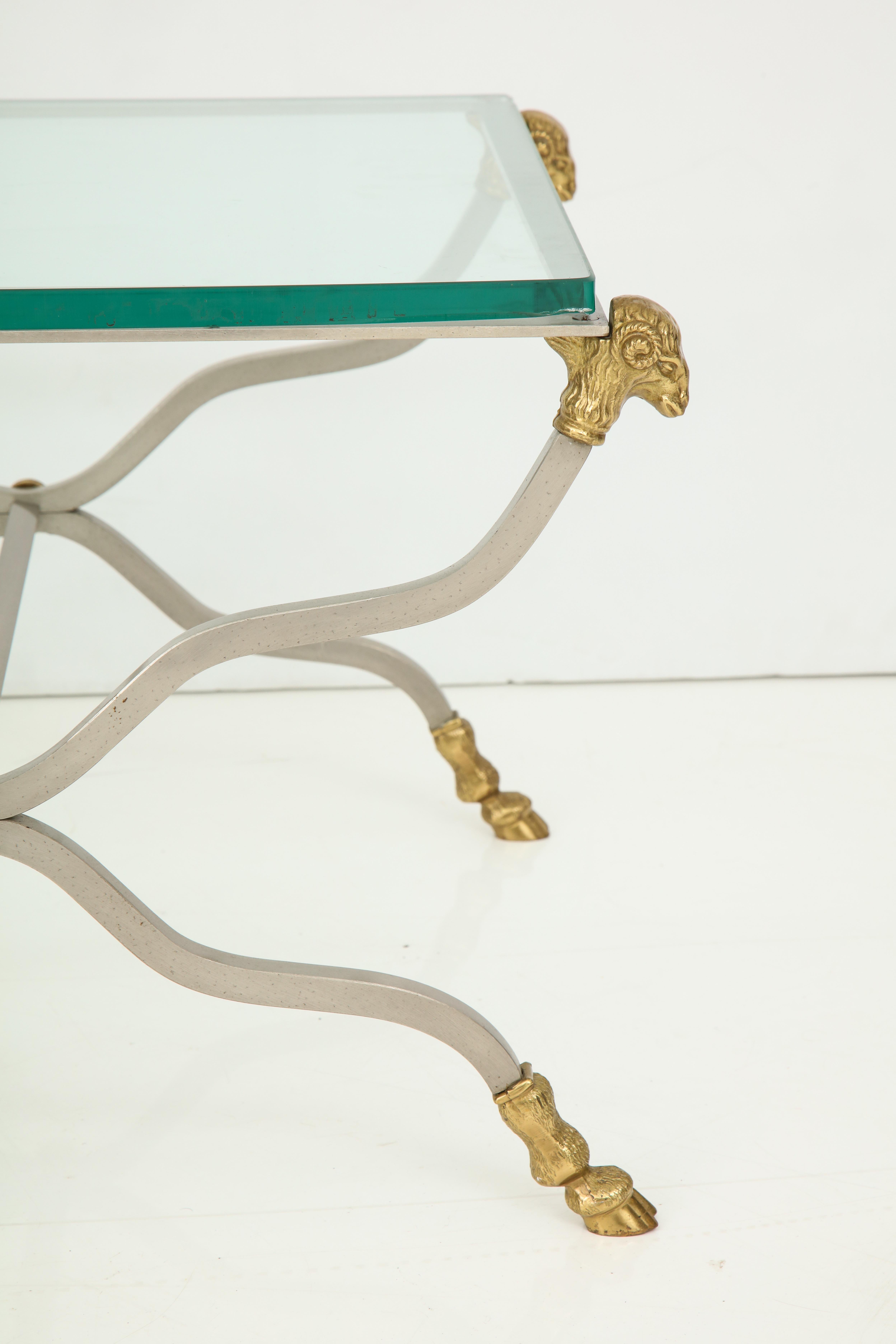 Pair of Stylish Brass End Tables For Sale 9