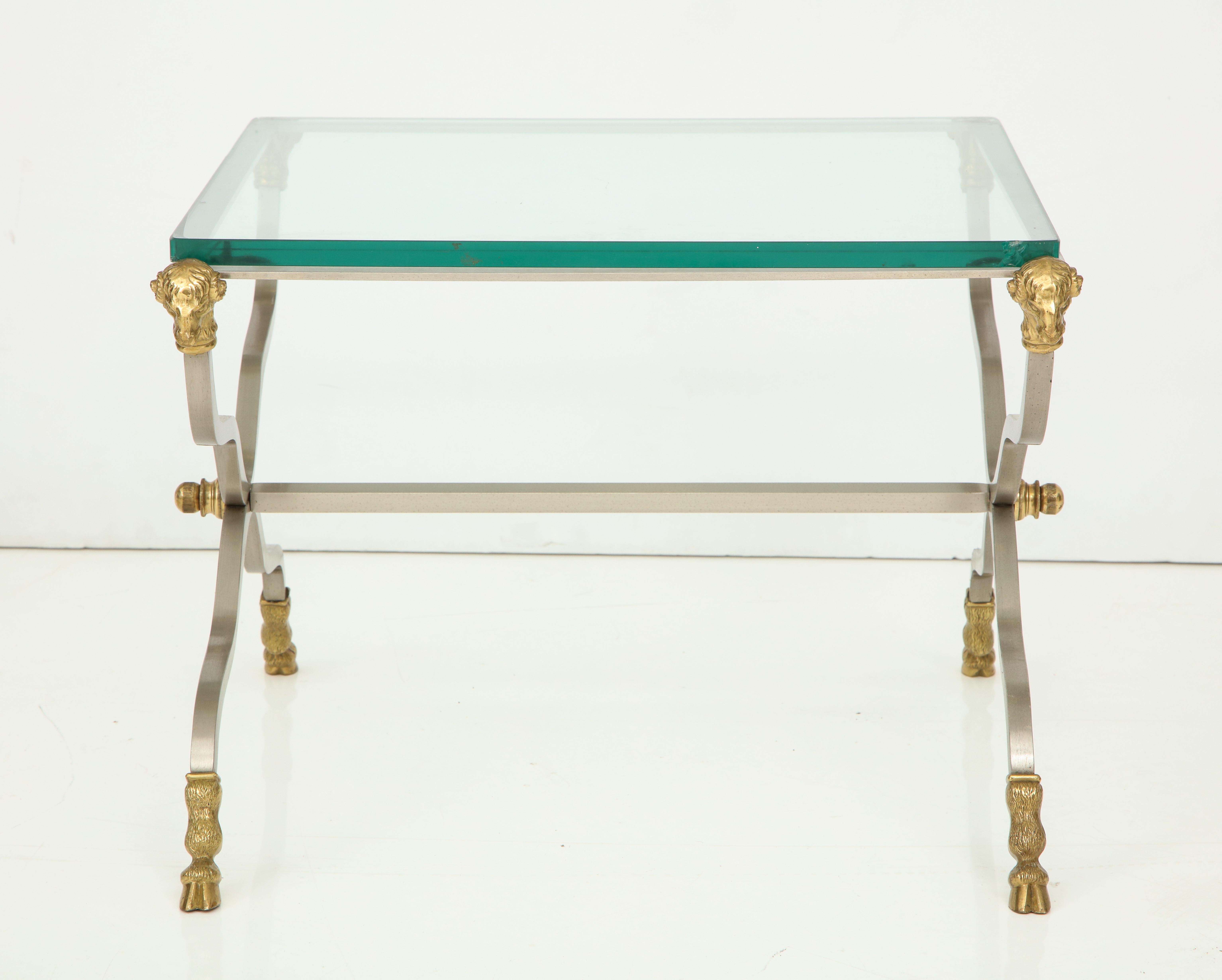 Pair of Stylish Brass End Tables For Sale 10
