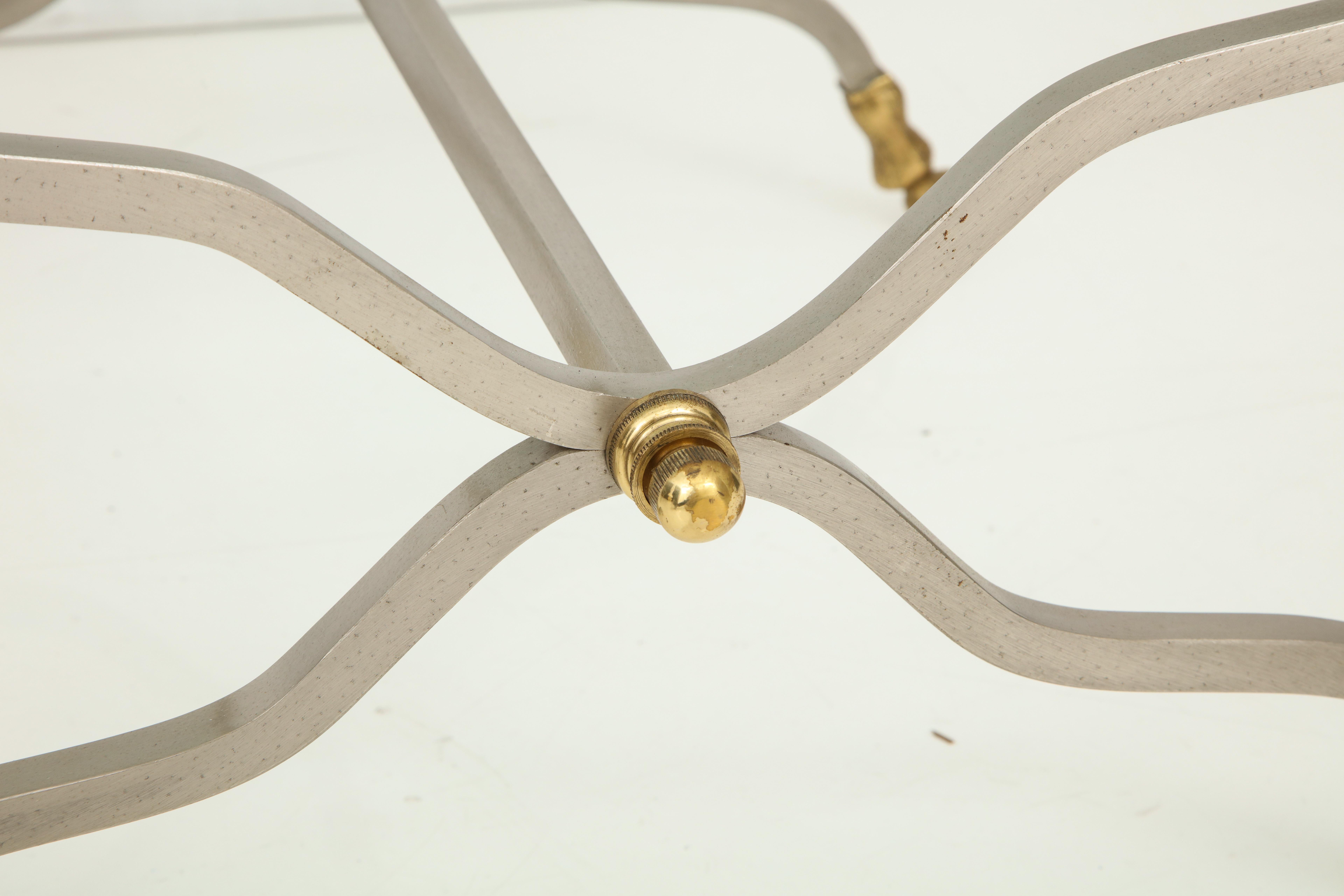 French Pair of Stylish Brass End Tables For Sale