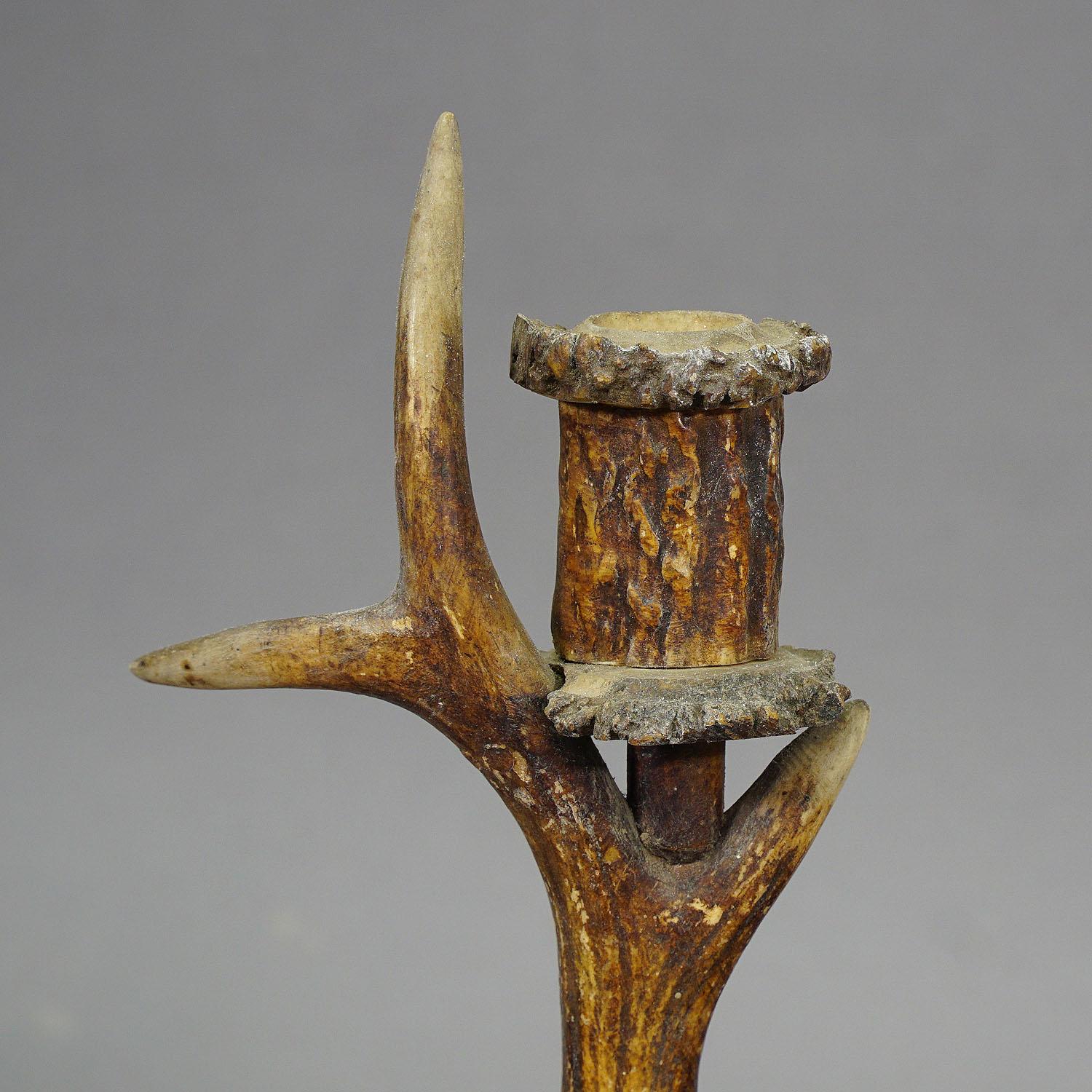 Pair of Stylish Cabin Decor Antler Candle Holders, Germany, ca. 1900 1