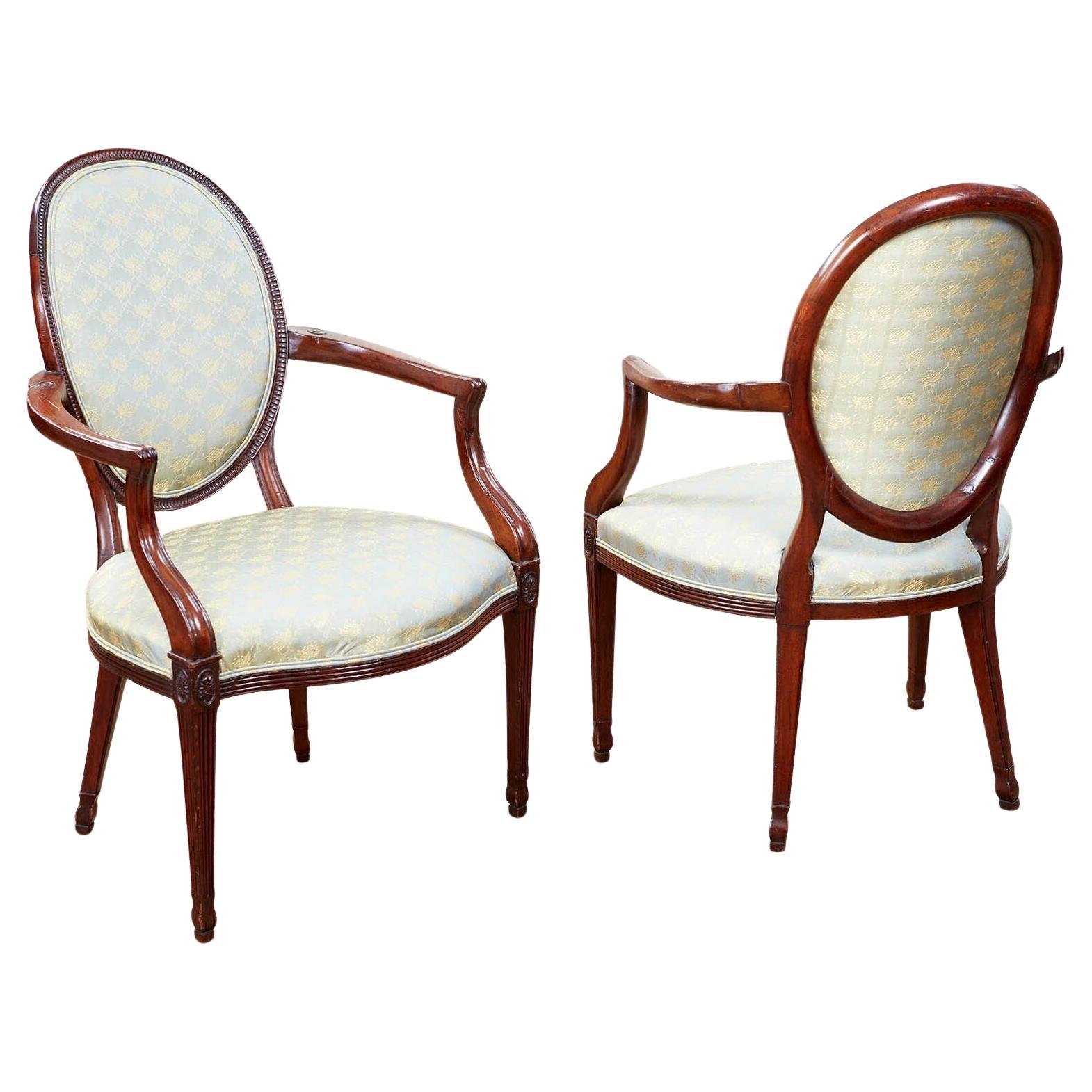 Pair of Stylish Georgian Armchairs For Sale