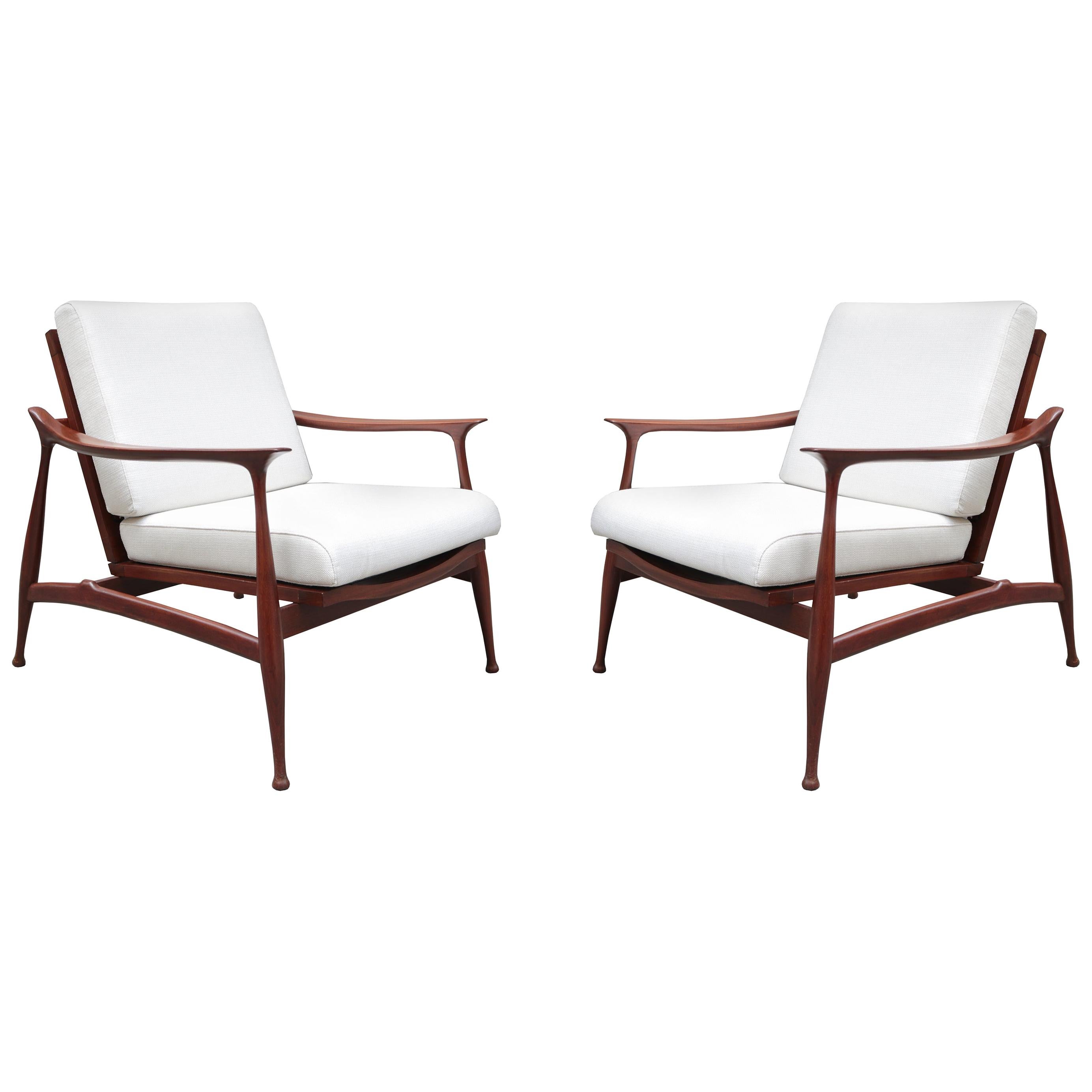 Pair of Stylish Ico Parisi  “Lord” Lounge Chairs