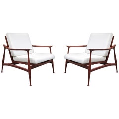 Pair of Stylish Ico Parisi  “Lord” Lounge Chairs