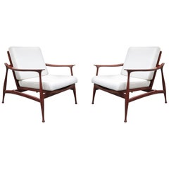 Pair of Stylish Ico Parisi  “Lord” Lounge Chairs