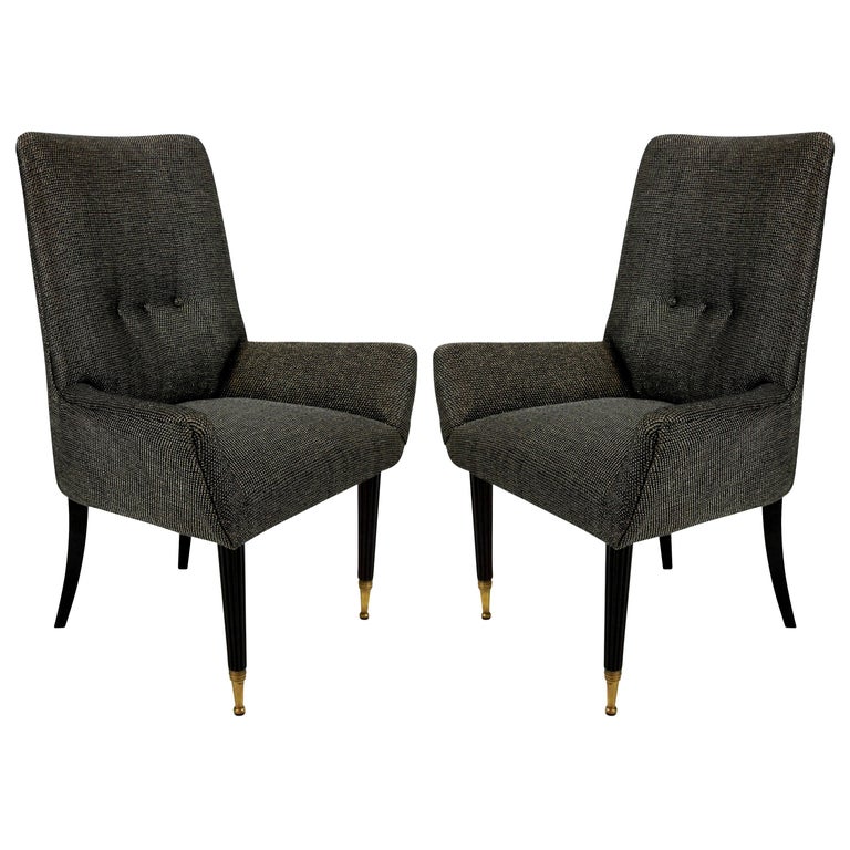 Pair of Stylish Italian Bedroom Chairs For Sale at 1stdibs