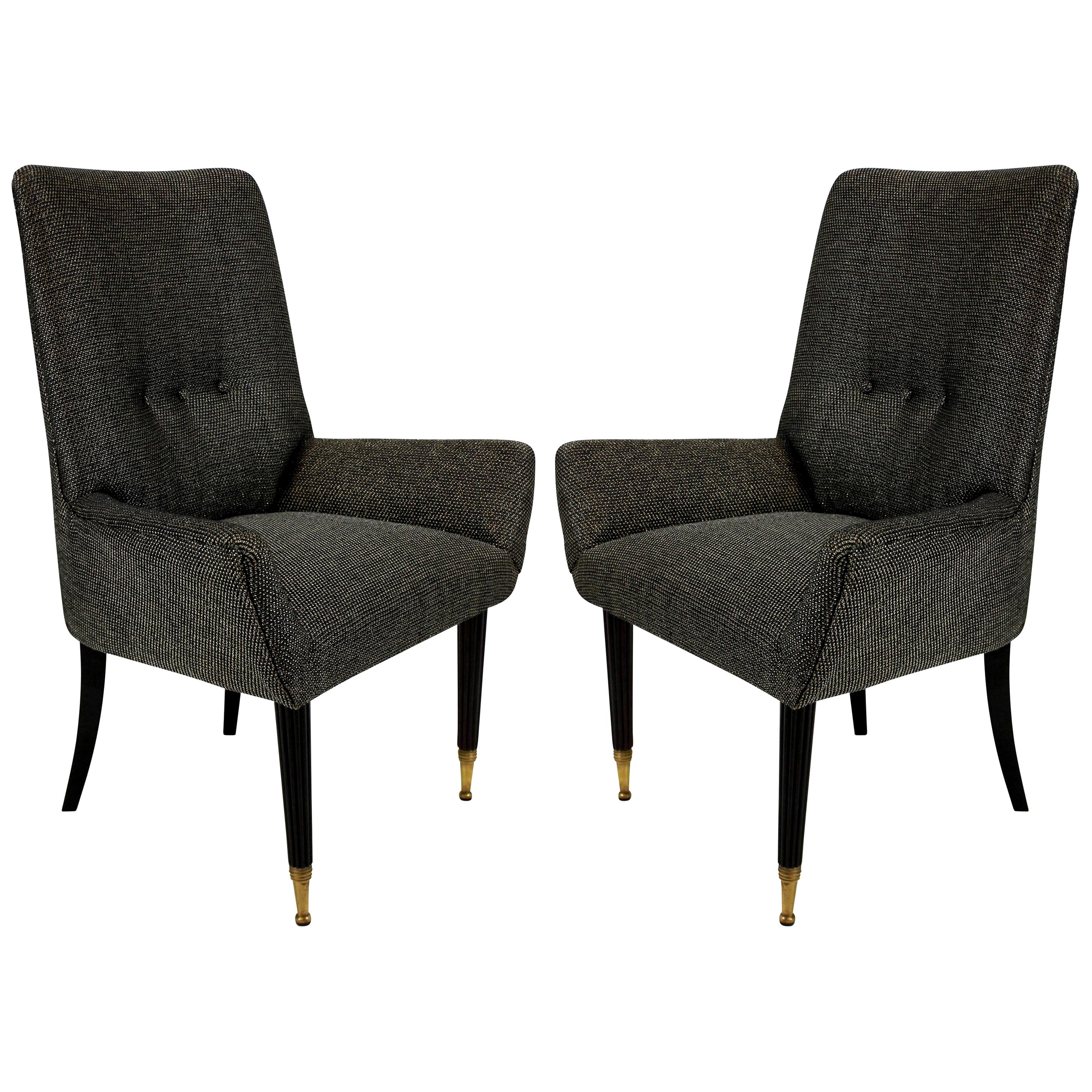 Pair of Stylish Italian Bedroom Chairs For Sale at 1stDibs