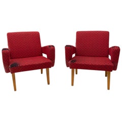 Pair of Stylish Midcentury Armchairs, Bohumil Landsman Attributed for Jitona