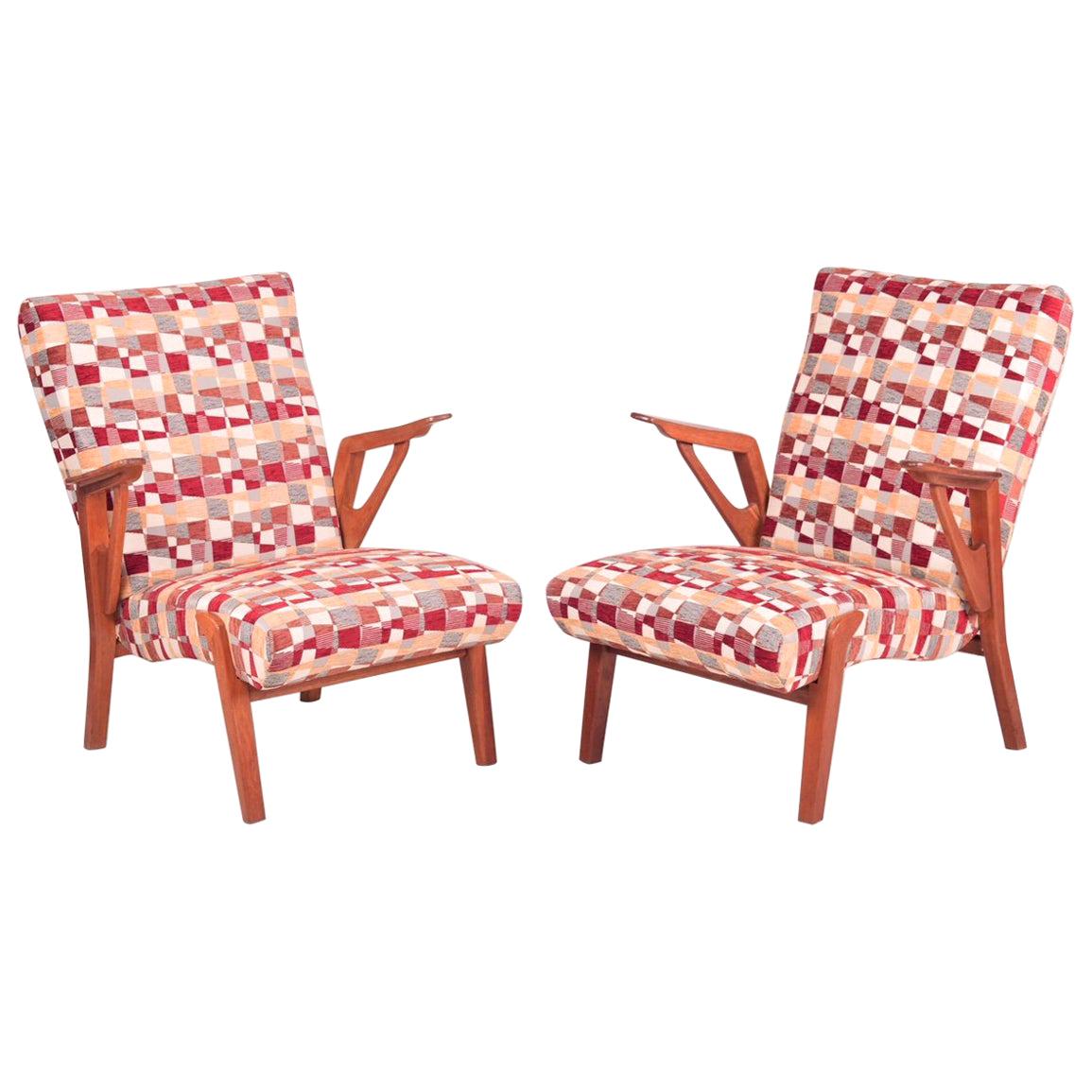 Pair of Stylish beech armchairs by Bohumil Landsman, 1960s