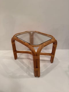 Pair of Stylish Twisted Rattan End Tables