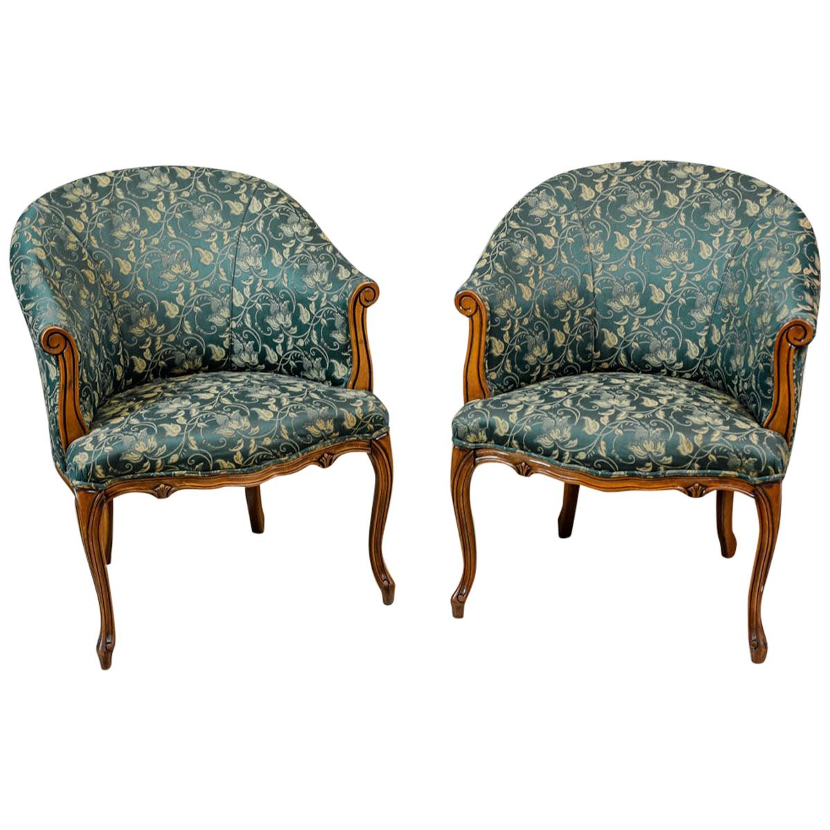 Pair of Rococo Revival Stylized Armchairs From the 1970s-1980s For Sale