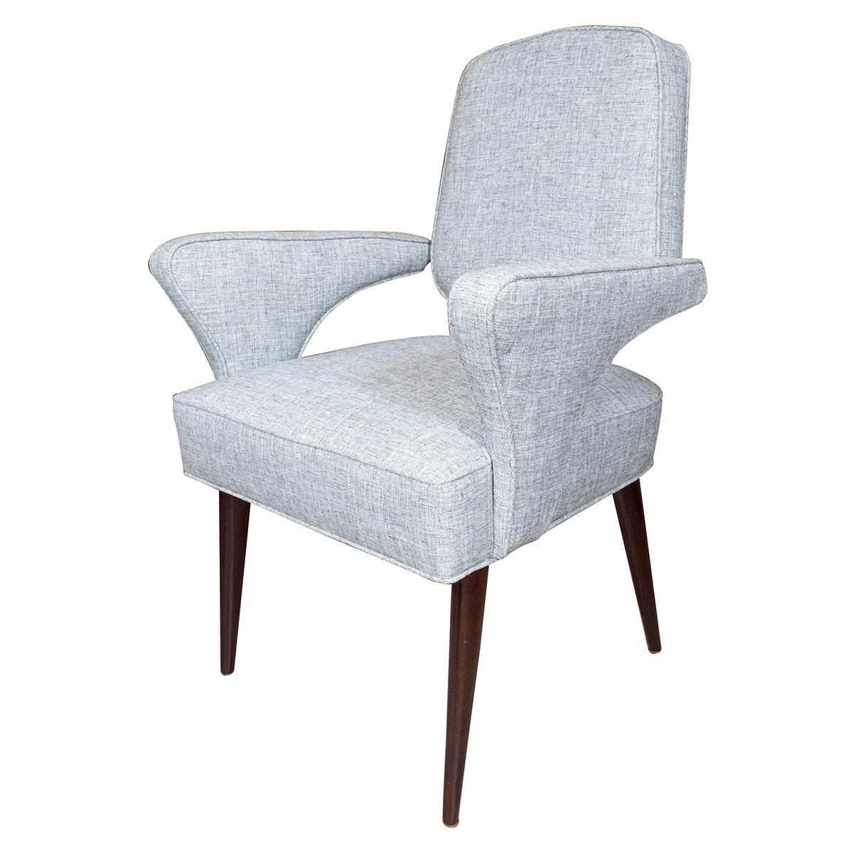 Pair of Stylized Armchairs with Crossbar Back