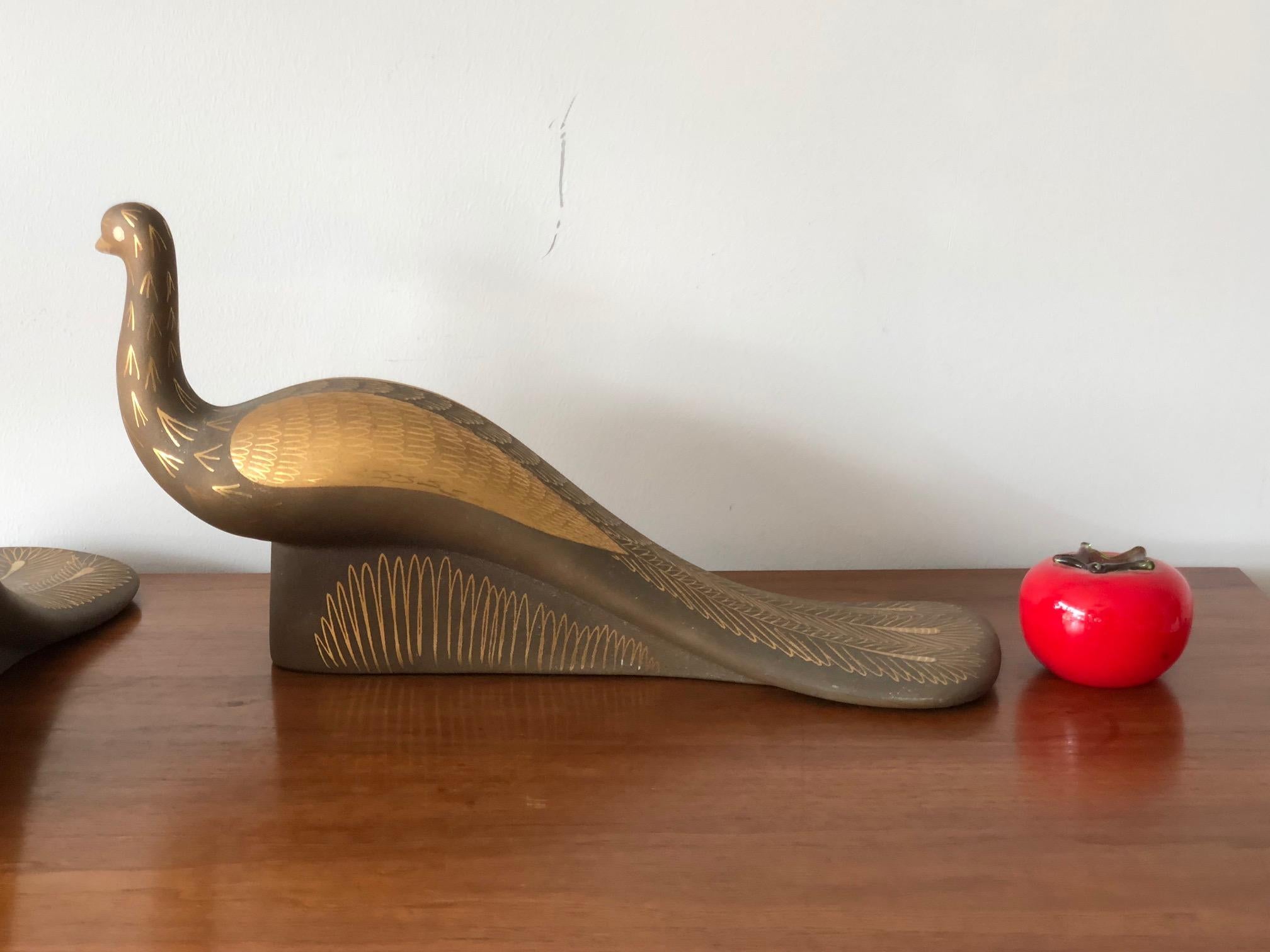 Pair of Stylized Ceramic Swans by Waylande Gregory, circa 1940s For Sale 4