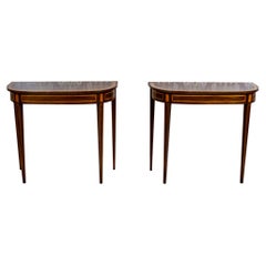 Pair of Stylized Console Tables from the 1980s Veneerd with Mahogany