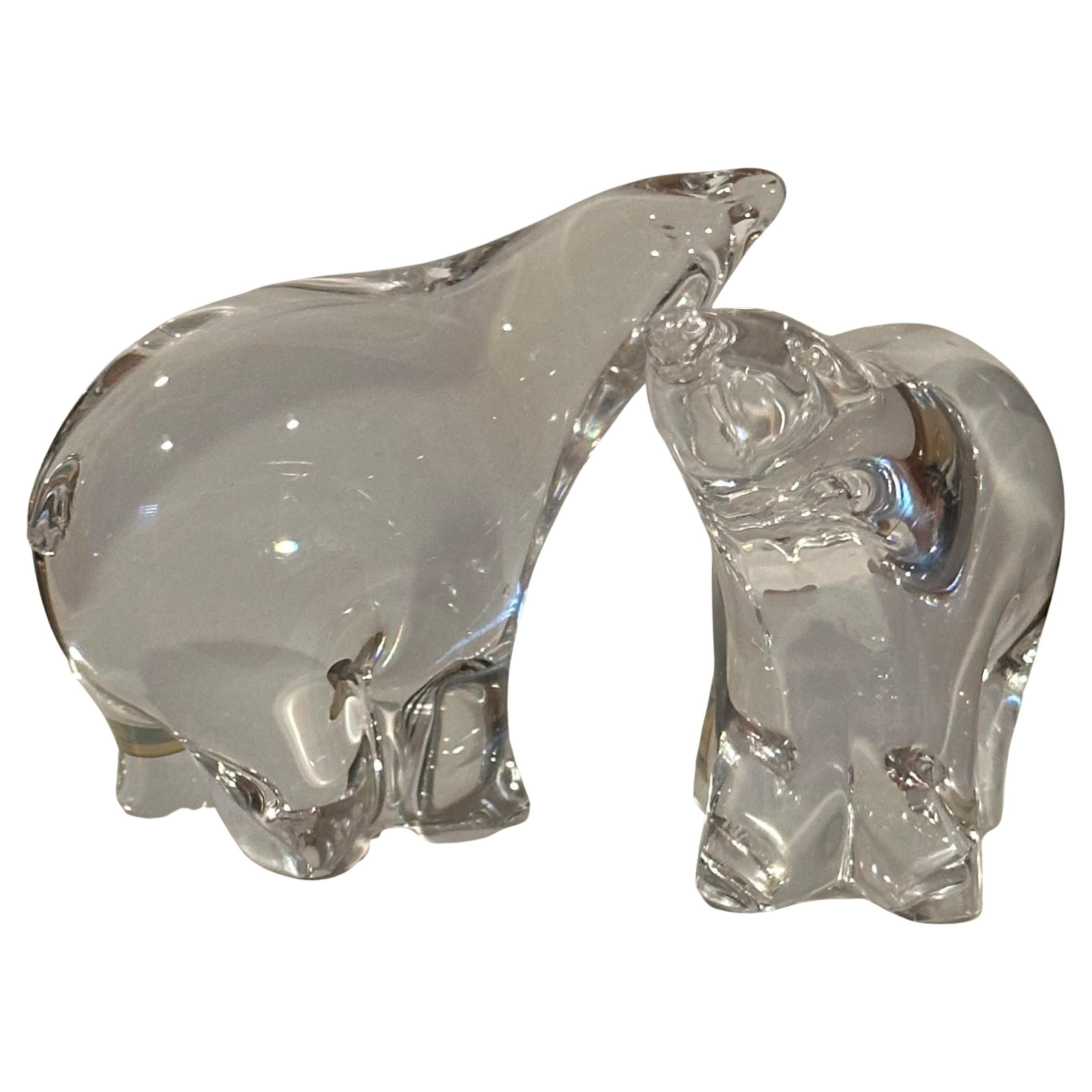 Pareja de Esculturas / Pisapapeles de Oso Polar de Cristal Estilizado de Maleras en venta 8