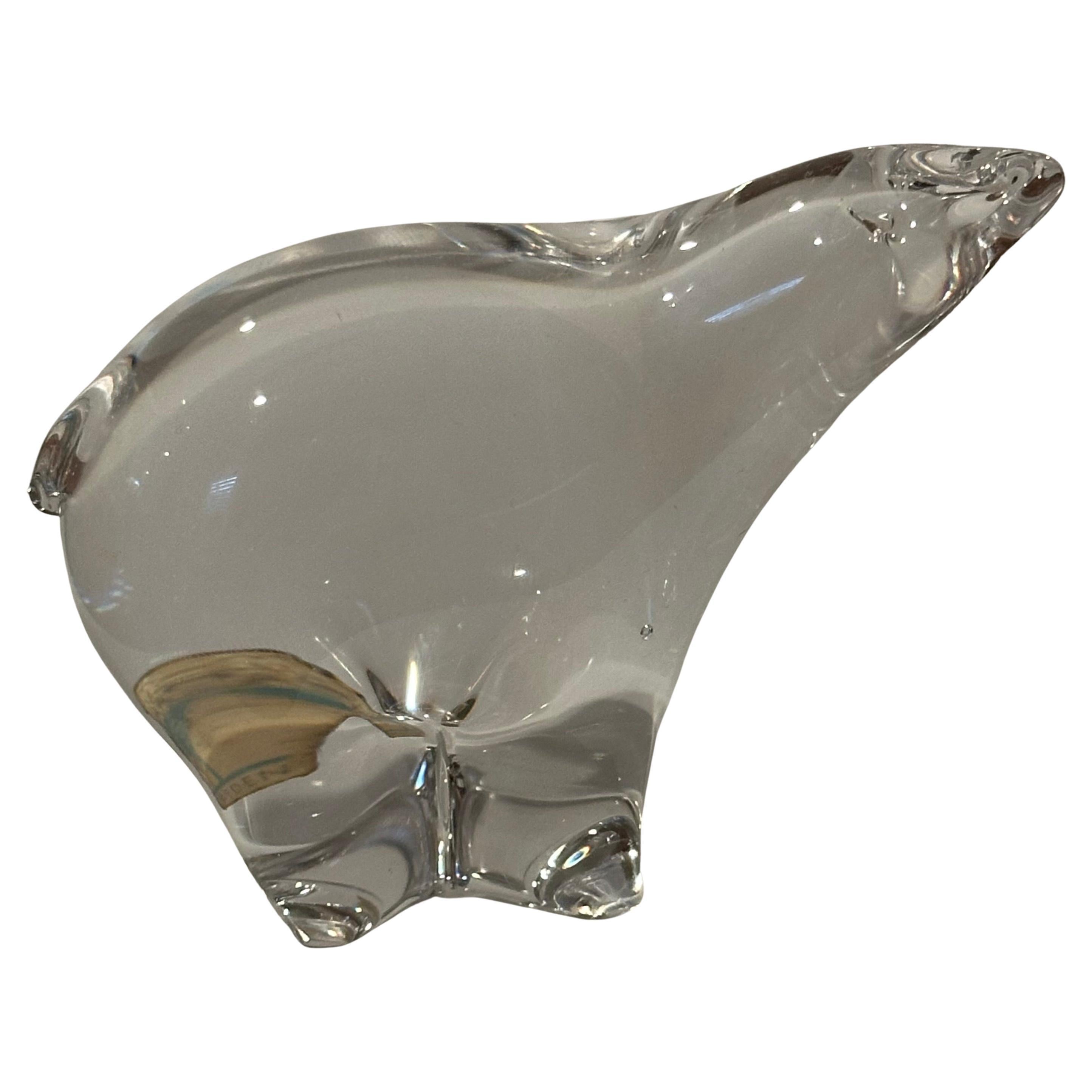 Pareja de Esculturas / Pisapapeles de Oso Polar de Cristal Estilizado de Maleras Moderno en venta