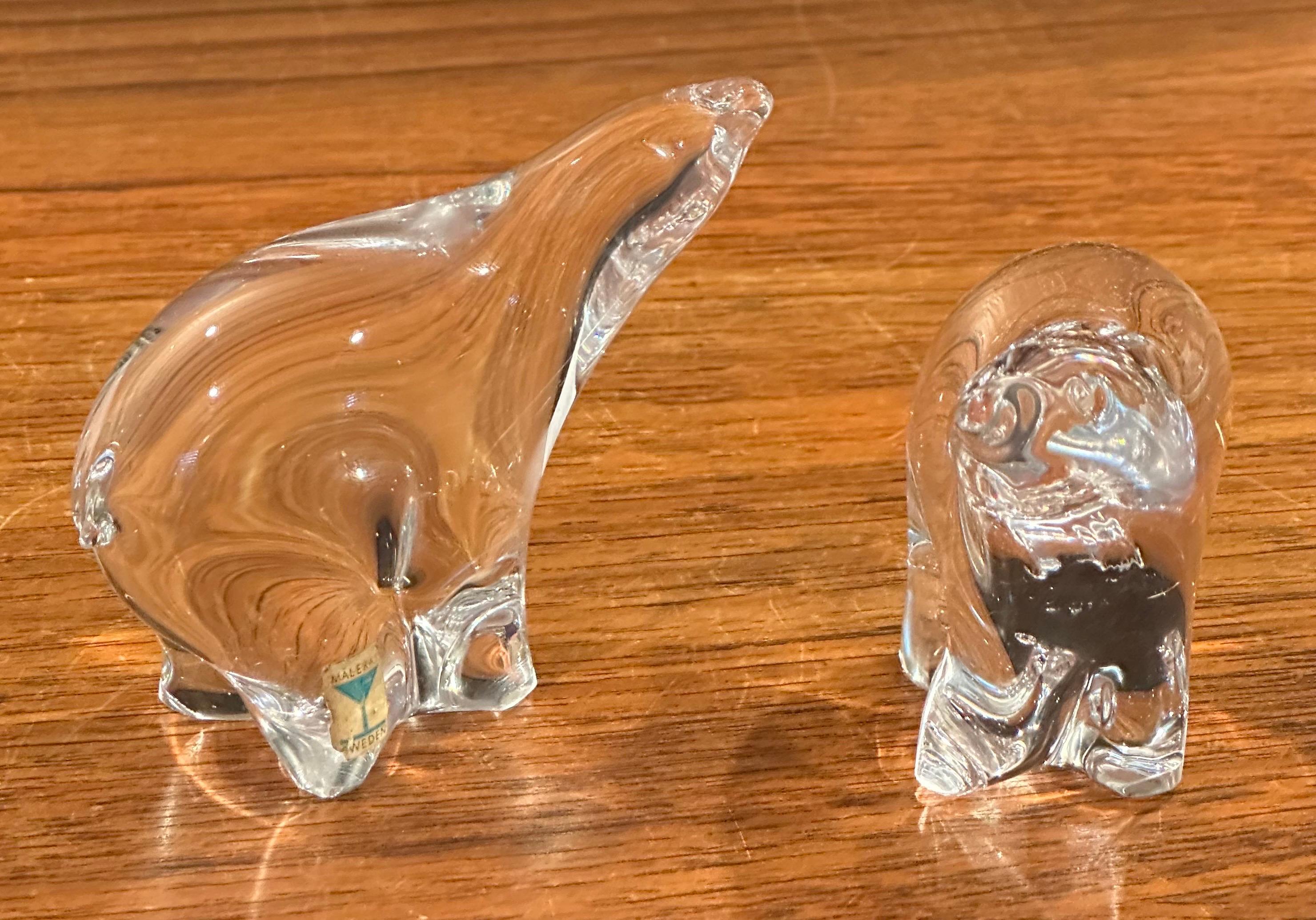 Pareja de Esculturas / Pisapapeles de Oso Polar de Cristal Estilizado de Maleras en venta 2