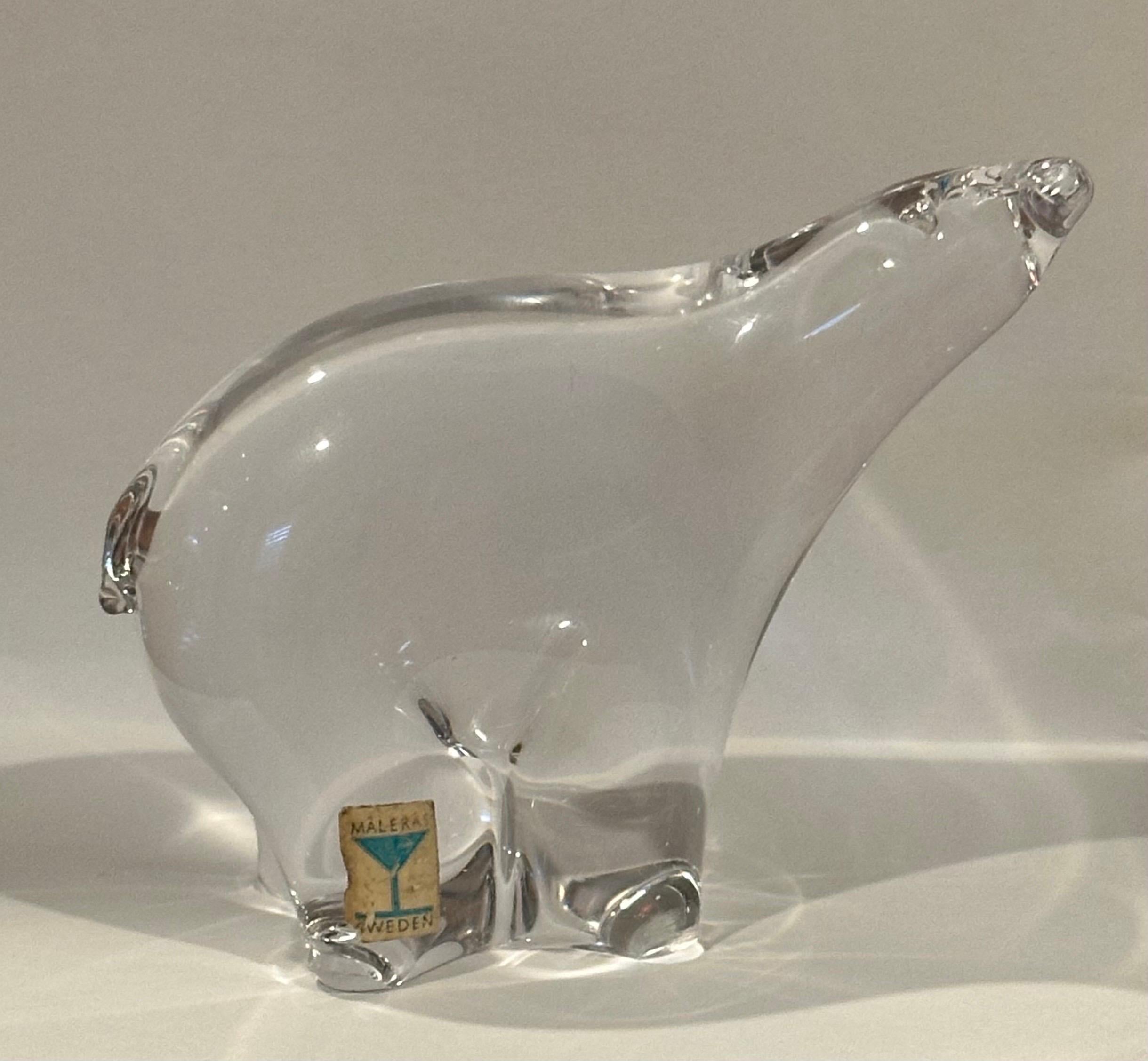 Pareja de Esculturas / Pisapapeles de Oso Polar de Cristal Estilizado de Maleras en venta 3