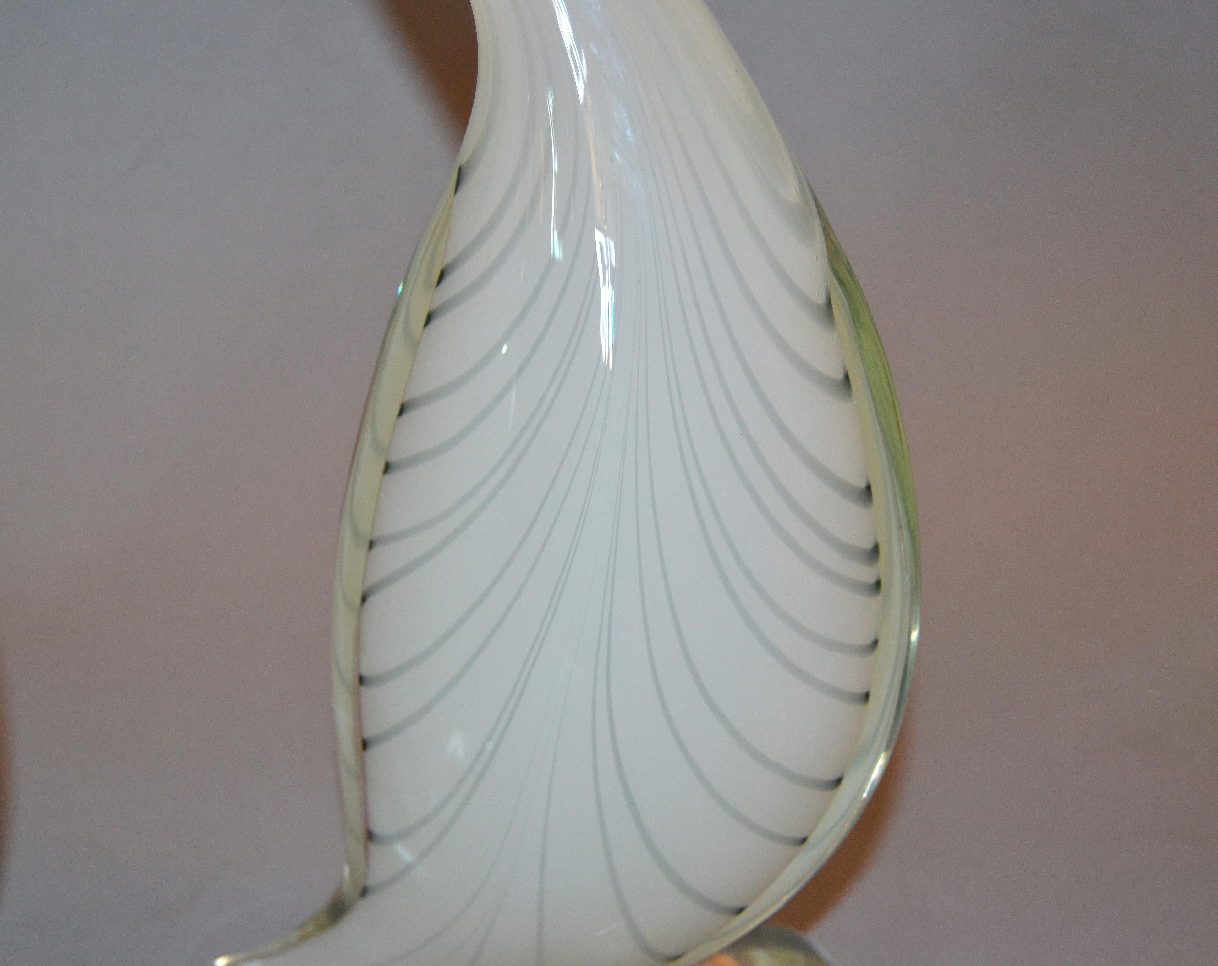 Pair of Stylized Murano Art Glass Ducks Attributed to Archimede Seguso Italy 1