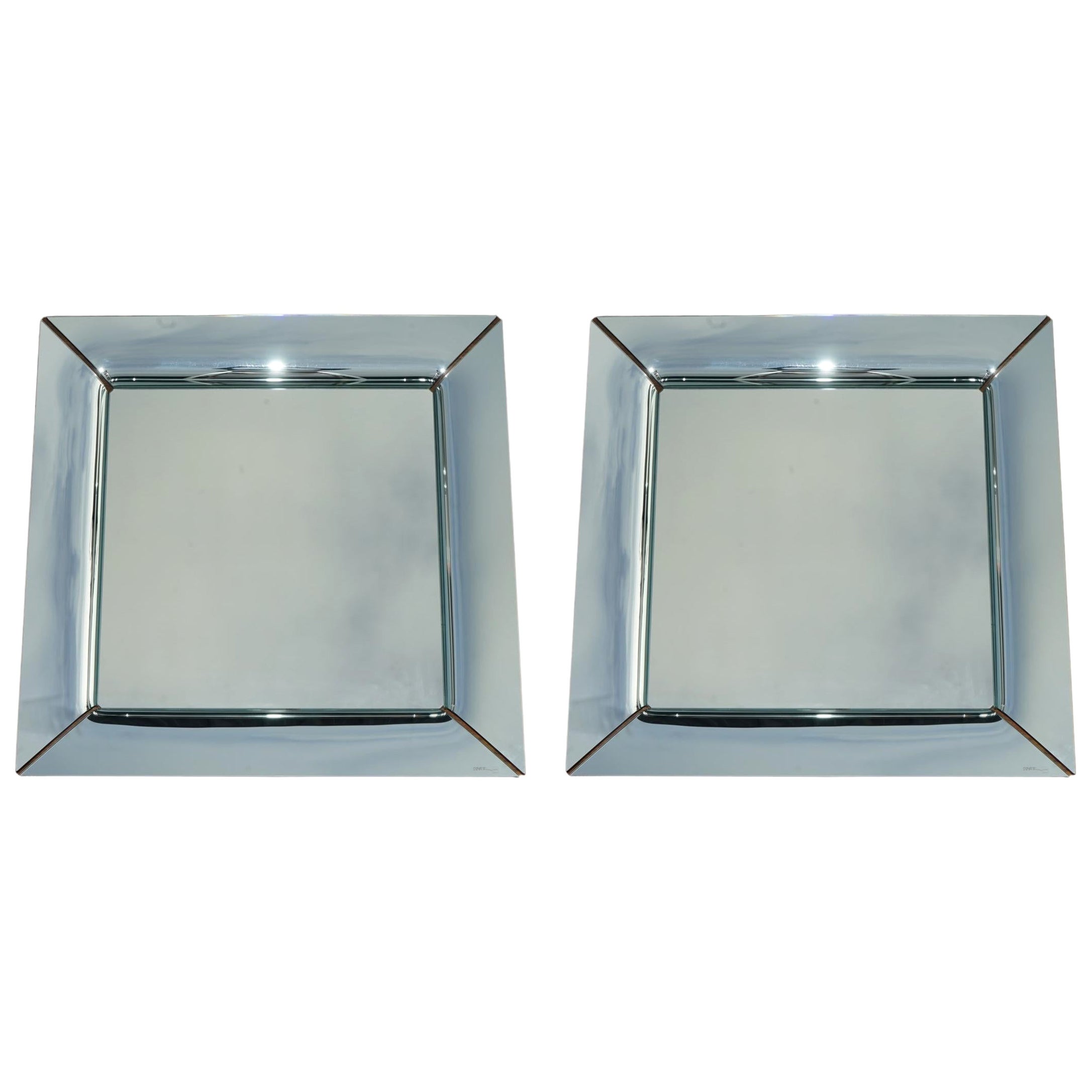 Pair of Sublime Designer Philippe Starck Fiam Caadre Wall Mirrors Square