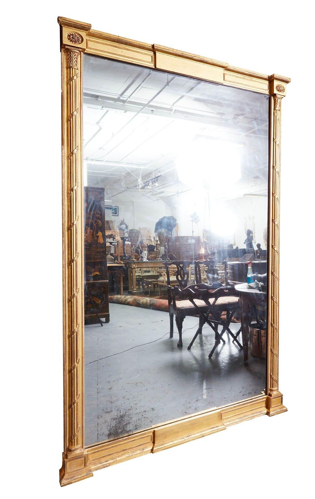English Pair of Substantial Georgian Giltwood Mirrors For Sale