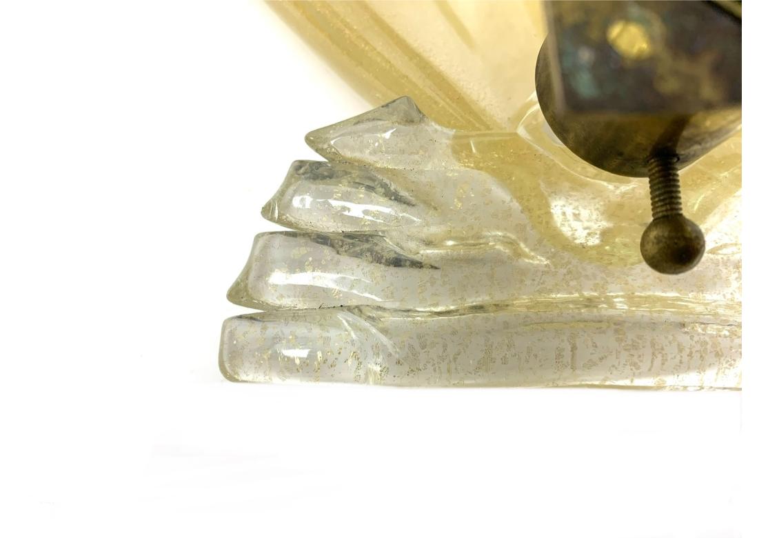 Pareja De Apliques Electrificados En Forma De Concha De Murano Sustanciales en venta 3