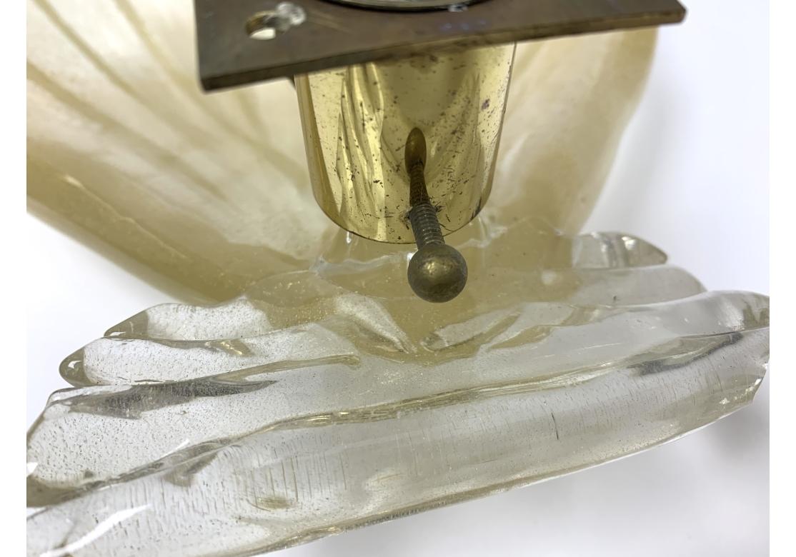 Pareja De Apliques Electrificados En Forma De Concha De Murano Sustanciales en venta 5