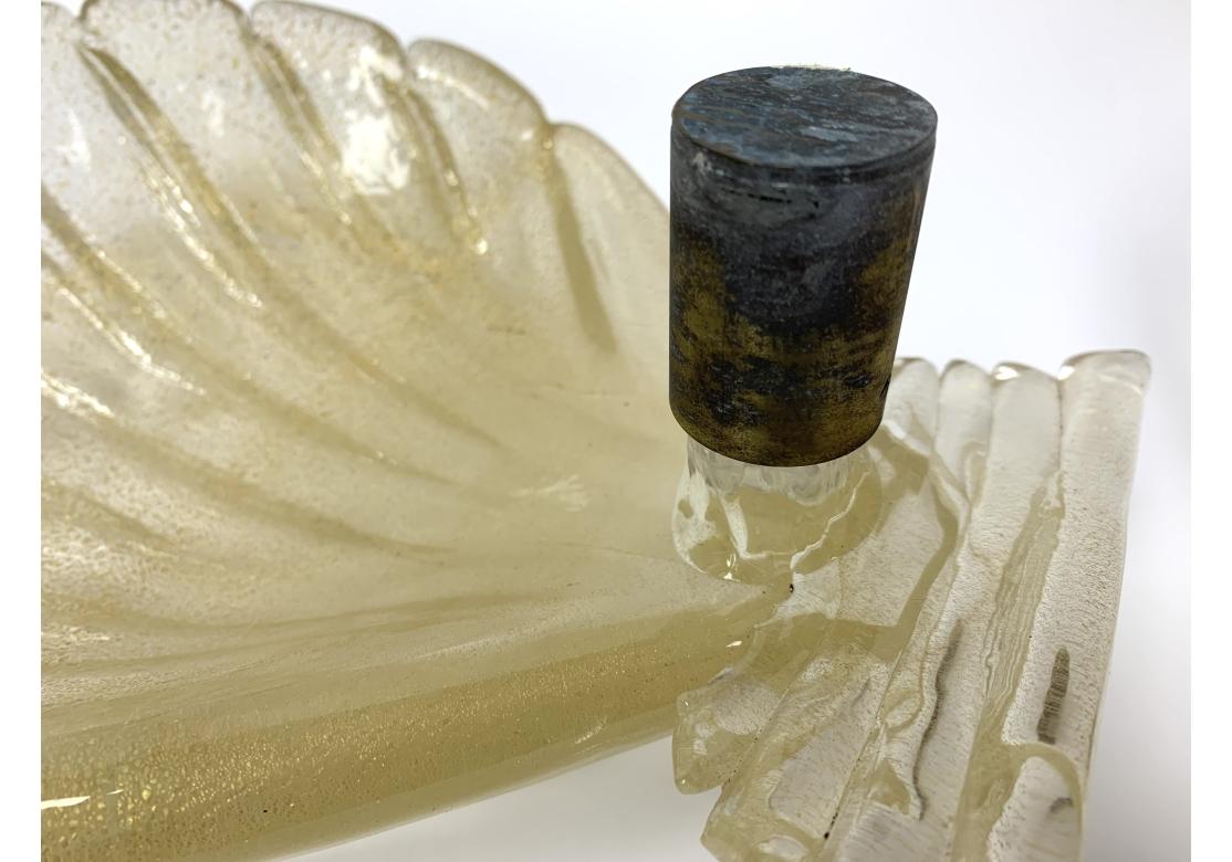 Pareja De Apliques Electrificados En Forma De Concha De Murano Sustanciales en venta 11