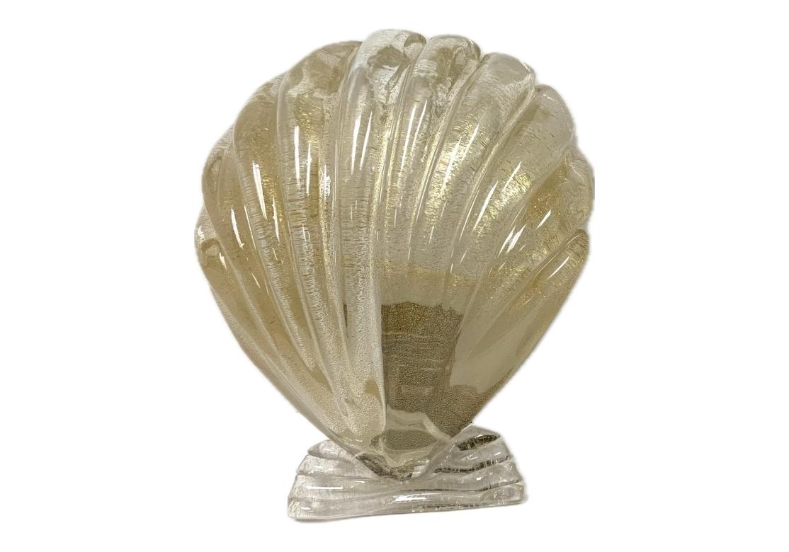 Pareja De Apliques Electrificados En Forma De Concha De Murano Sustanciales Italiano en venta