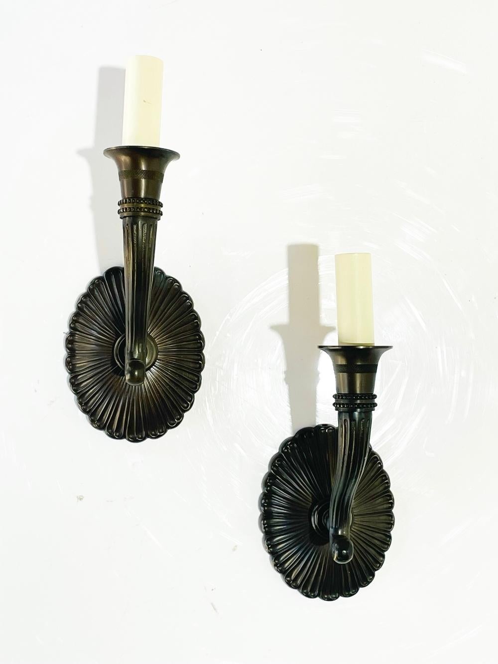 Modern Pair of Sudbury Wall Sconces by Vaughan Designs For Sale