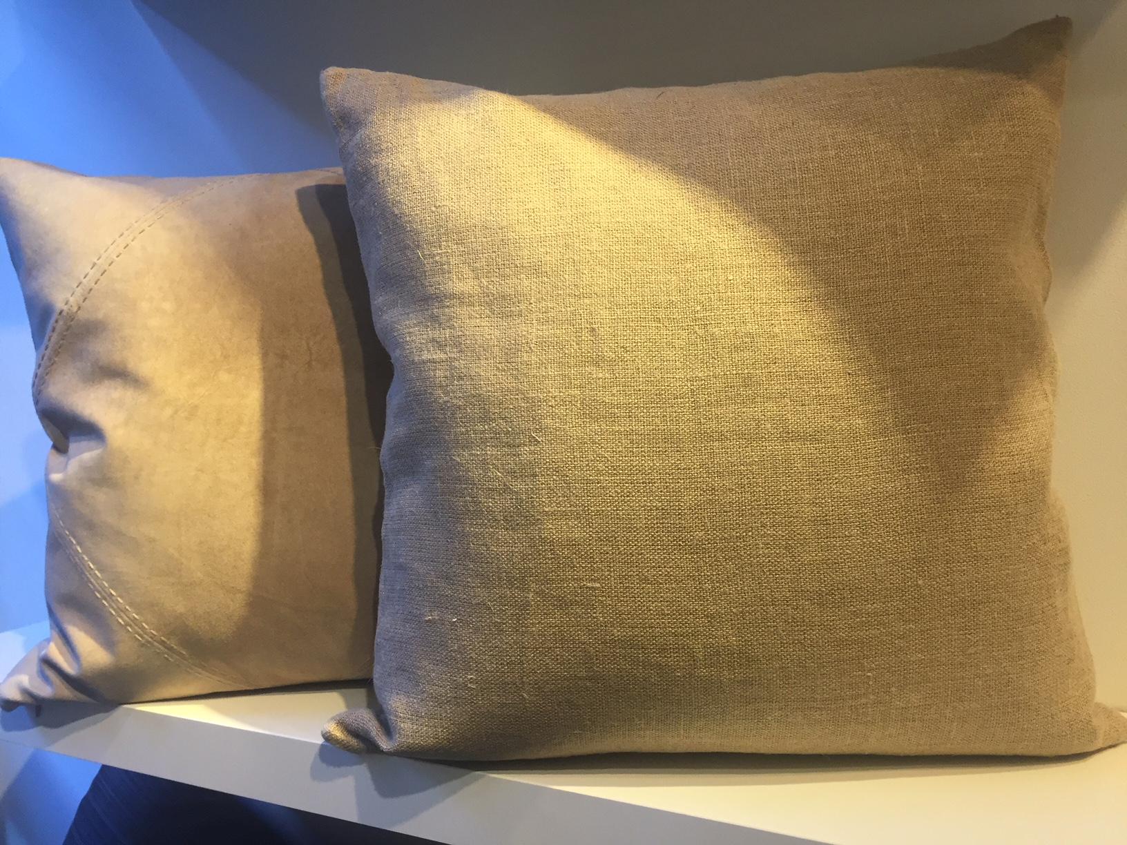 sand coloured cushions
