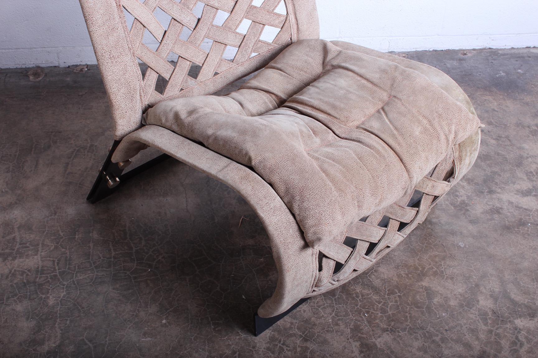 Late 20th Century Pair of Suede Lounge Chairs by Marzio Cecchi