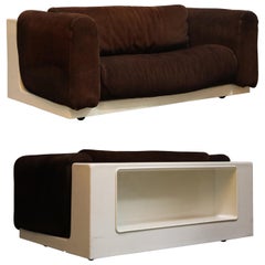 Pair of Suede Sofas by Cini Boeri for Gavina, Original 1960s Production