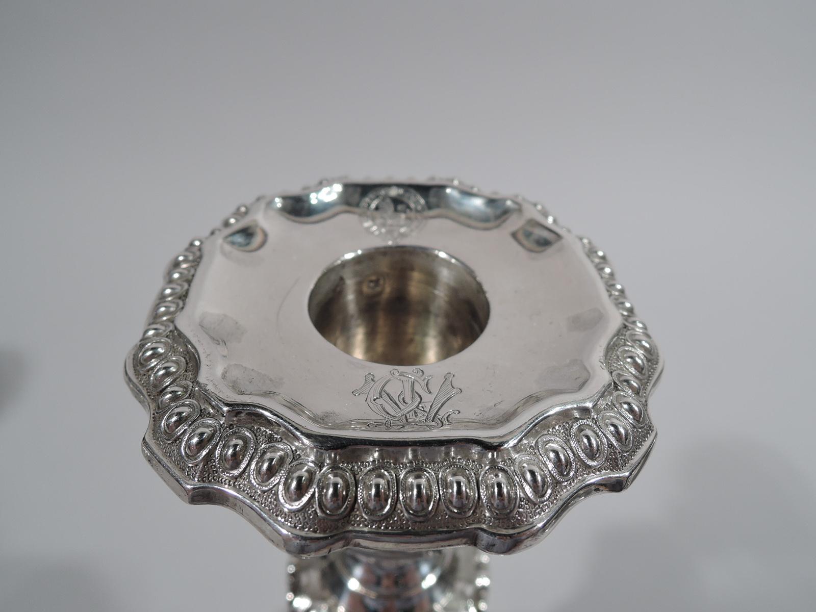 french silver candlesticks