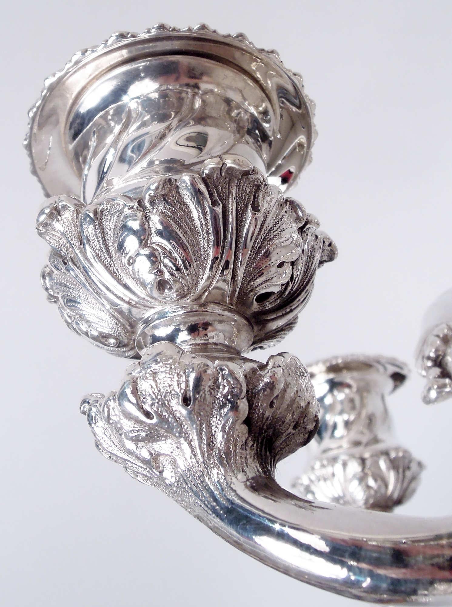 Pair of Sumptuous Tiffany Victorian Classical 5-Light Candelabra In Good Condition For Sale In New York, NY