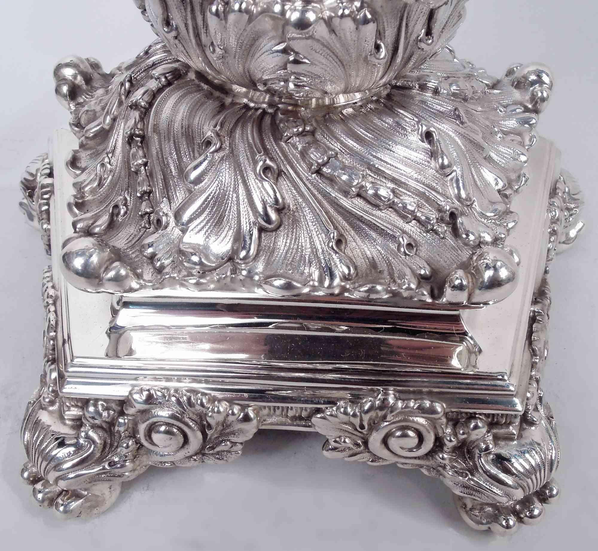 19th Century Pair of Sumptuous Tiffany Victorian Classical 5-Light Candelabra For Sale