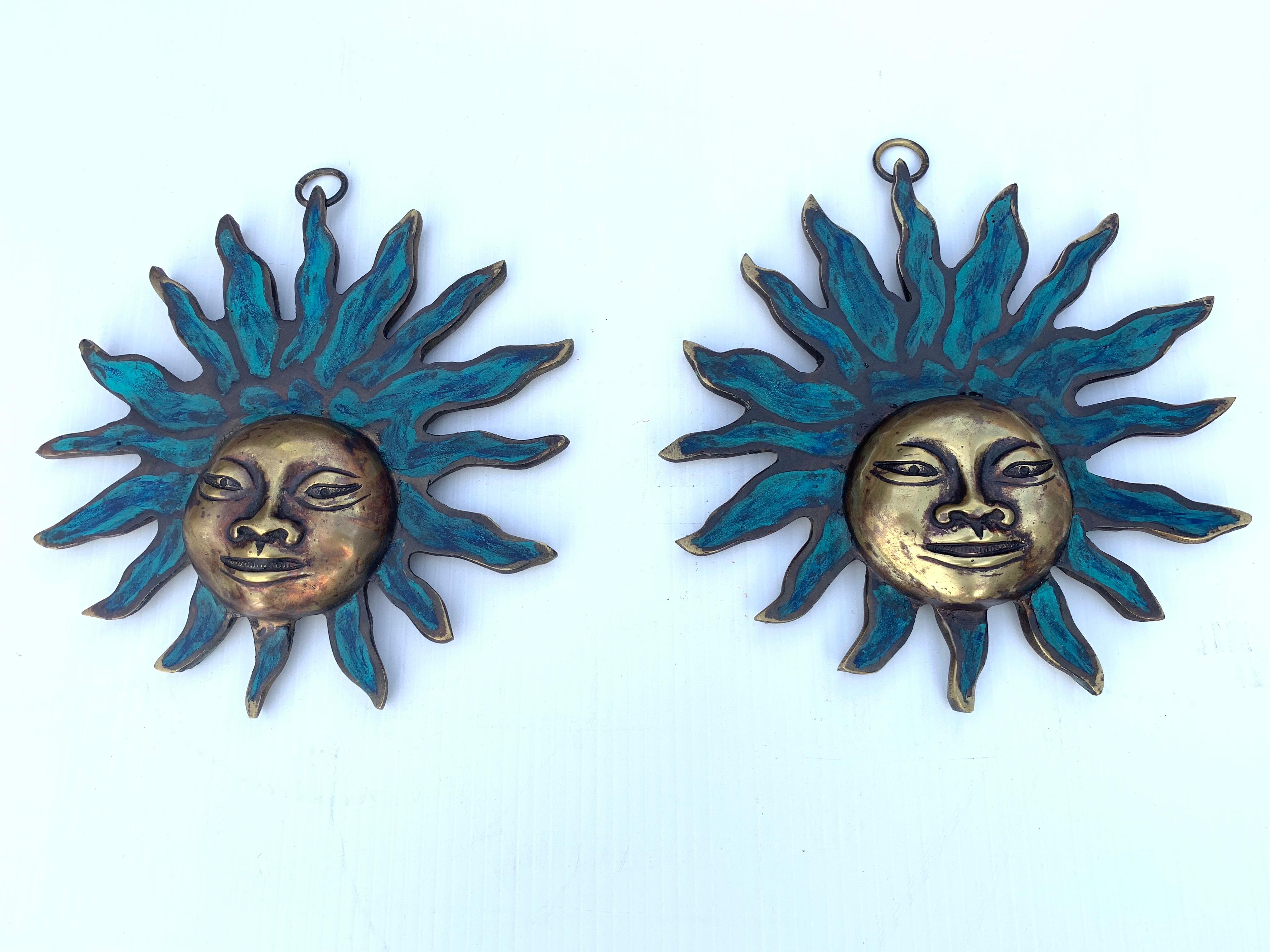 20th Century Pair of Sun Gods Wall Decoration For Sale