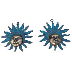 Pair of Sun Gods Wall Decoration