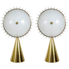Pair of "Sun" Lamps Designed by Juanluca Fontana