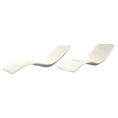 Vintage Pair of Sunbeds by Charles Zublena for Les Plastiques De Bourgogne, 1960s