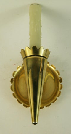 Pair of Rewired French Brass Sunburst Sconces, 1970s Design