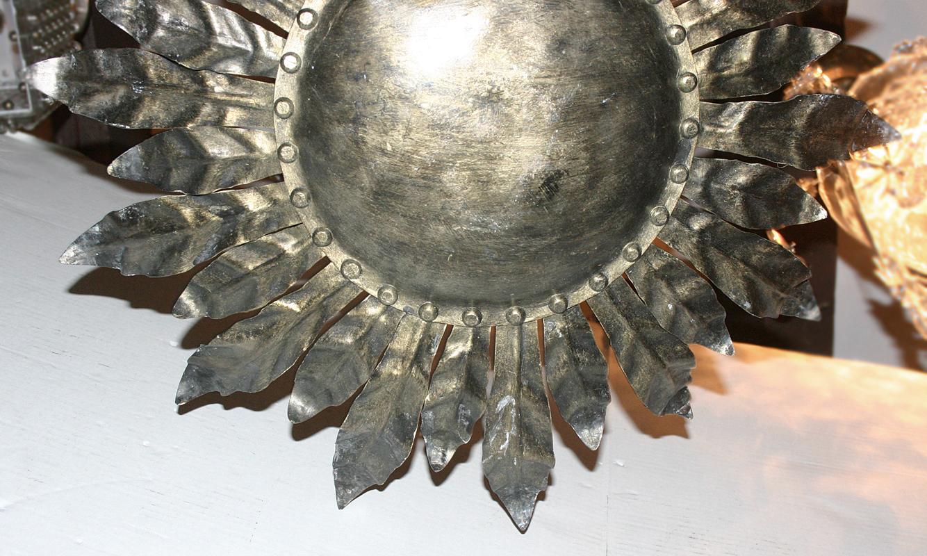 Pair of Sunburst Light Fixtures In Good Condition For Sale In New York, NY