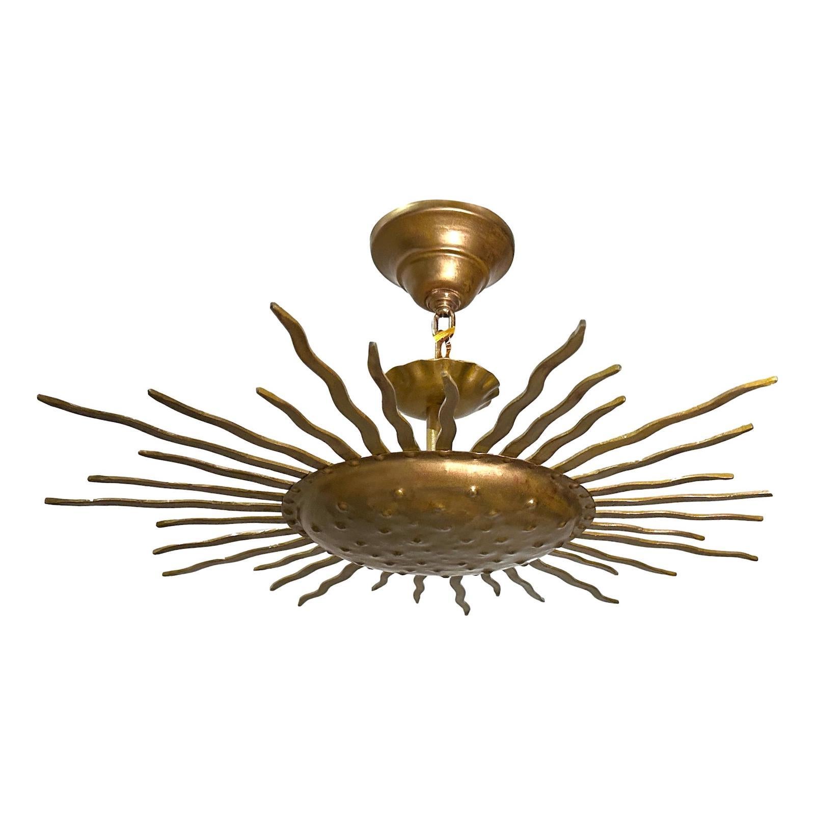 Pair of Sunburst Light Fixtures, Sold Individually For Sale 2